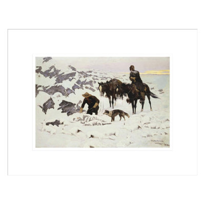 The Frozen Sheepherder by Frederic Remington -Framed Giclee Print