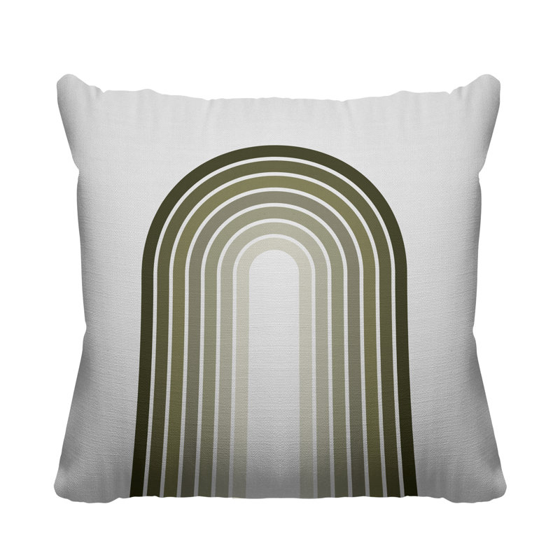 Coussin décoratif intérieur / extérieur Mid-Century, L 19 po x H 19 po, Vert