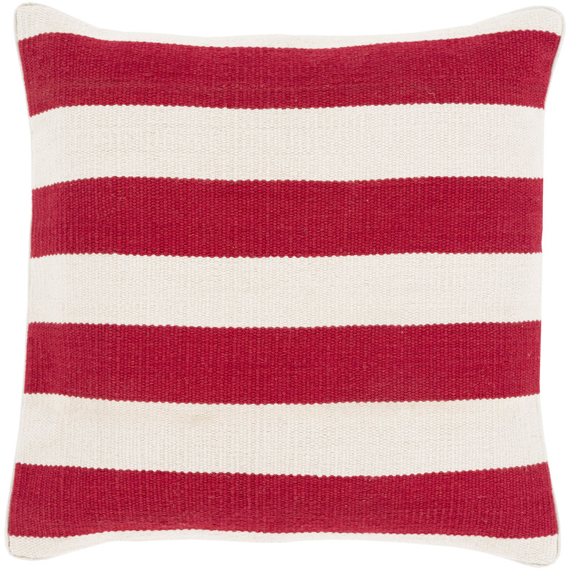 Coussin Brady, Rouge, Duvet, 22 po x 22 po