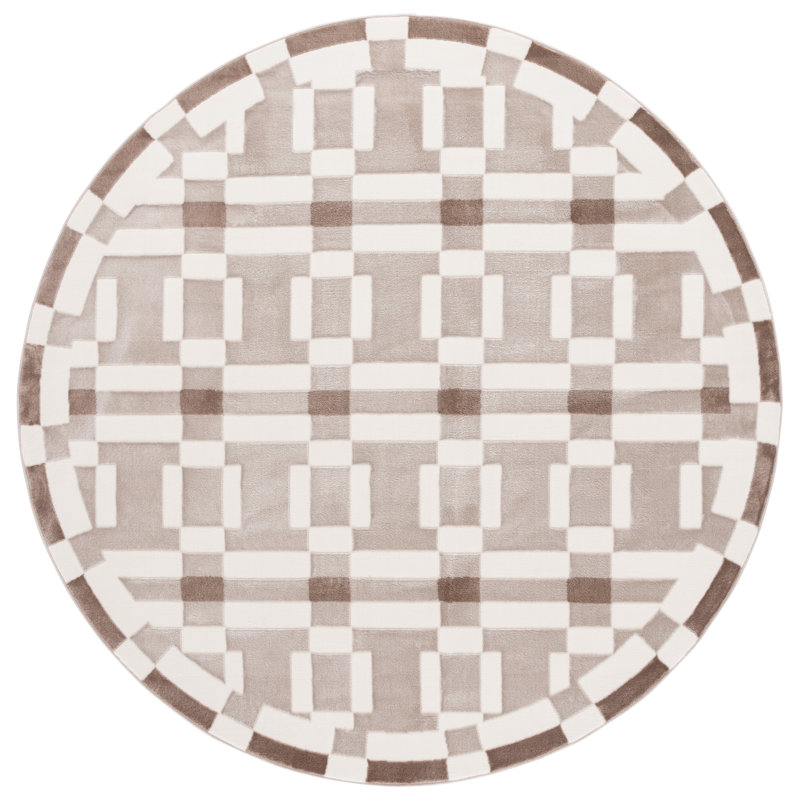 Nesler Performance Geometric Rug, Round 6'7"