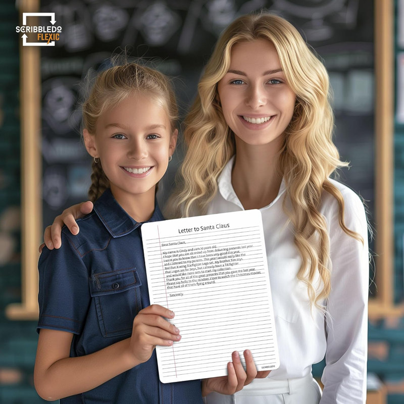 Scribbledo College Ruled Lined White Board Sheets For Students 9”x12” 