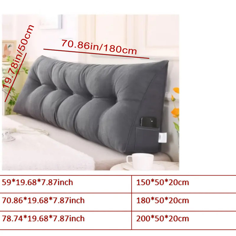 Taie d'oreiller amovible Moncontour, Gris, H 7,88 po x l 39,4 po x P 19,7 po