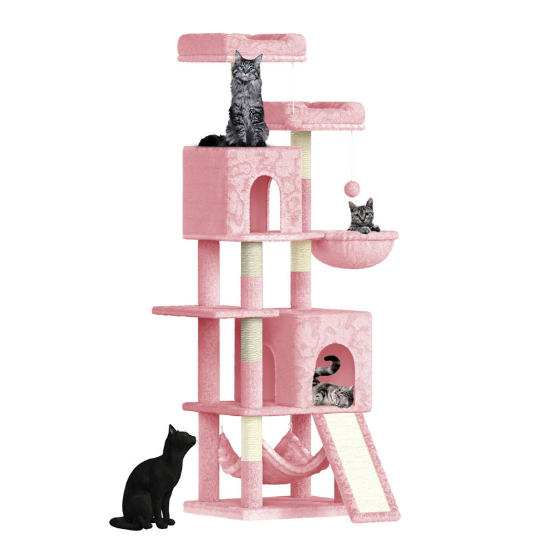Amadahy 158cm H Cat Tree, Pink