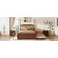 Grand lit plateforme avec lit gigogne simple TG et 2 tiroirs de rangement, lit en bois classique avec tête de lit à broche