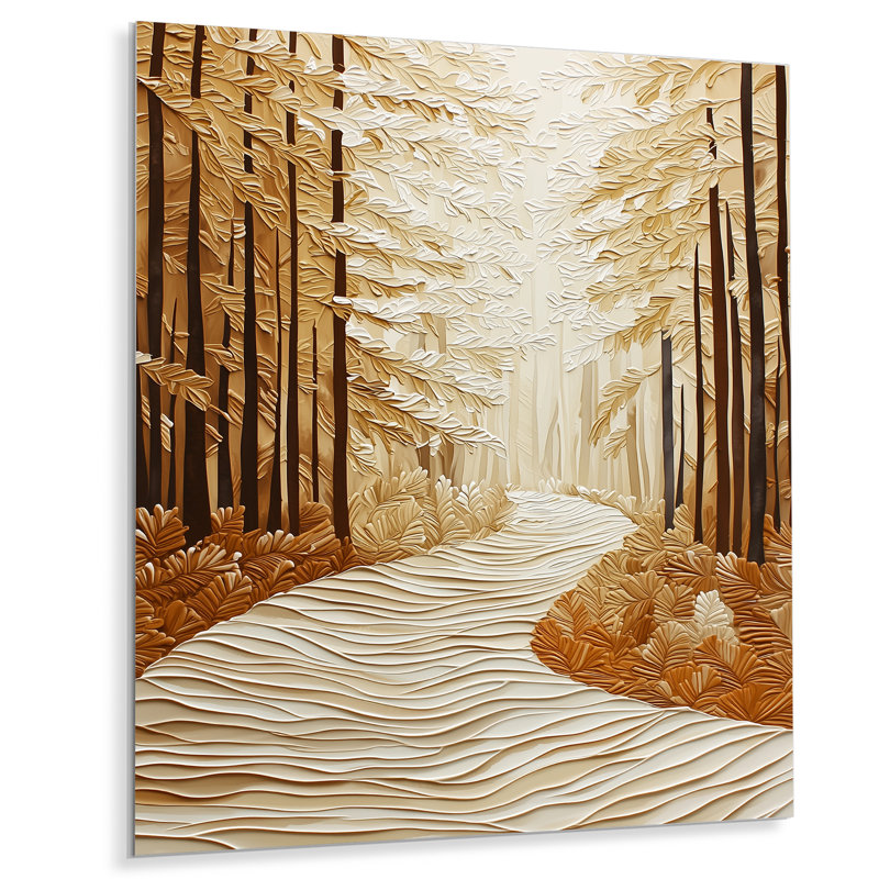 «Autumn The Enchanted Path Forest I», impression d'art mural en métal, paysages, H 32 po x l 24 po x P 0,84 po