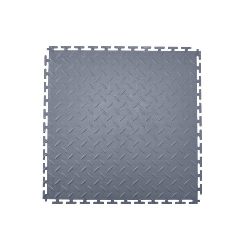 Carreaux de garage pour garage à emboîtement robuste, paquet de 8 - Plancher modulaire en PVC à losanges pour atelier et entrepôt