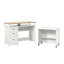 Crédence avec bureau, finition blanche