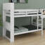 Lit superposé en bois avec tête de lit à étagères de rangement et échelle, se transforme en 2 lits-569690651