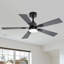Ensemble de 2 ventilateurs de plafond de 42 pouces avec lumière et télécommande, pales réversibles à double finition, moteur CC réversible silencieux, ventilateur de plafond moderne pour la chambre à coucher et le salon - fini noir mat