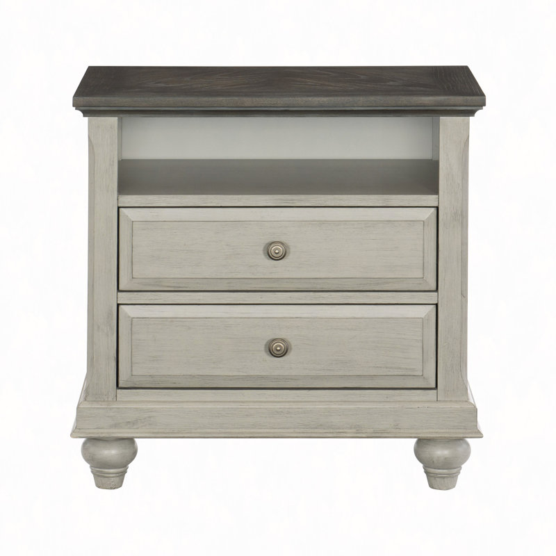 Table de chevet 1Pc avec 2X tiroirs et rangement