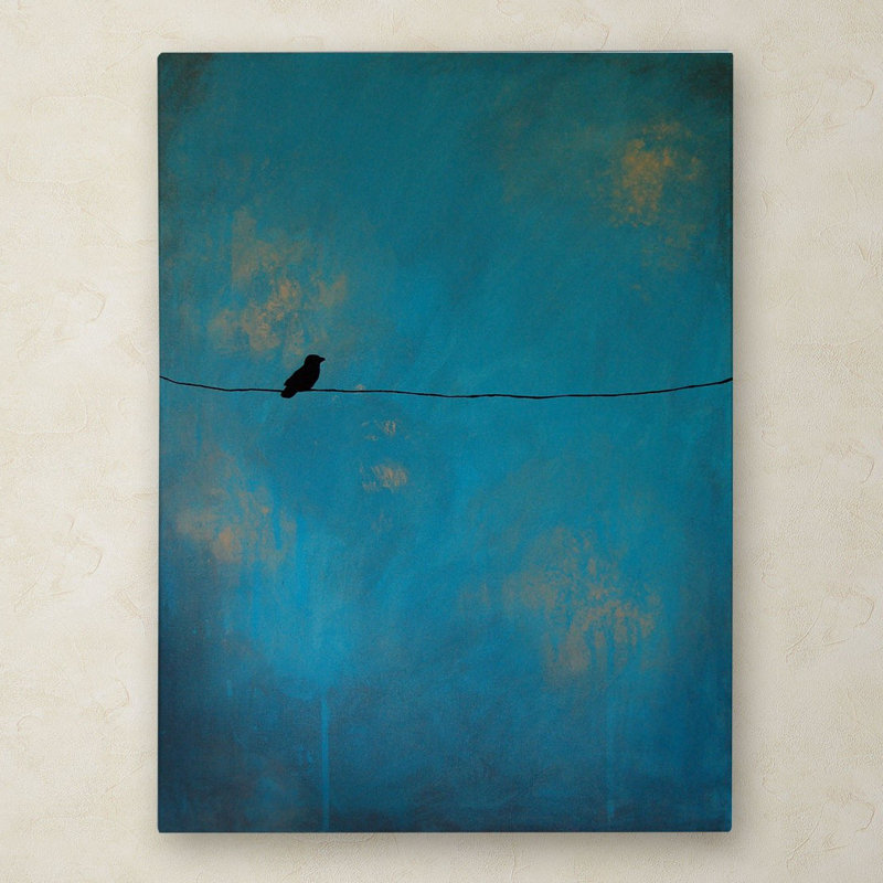 «Lone Bird Blue», reproduction d'impression sur toile tendue, H 24 po x l 18 po x P 0,75 po