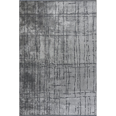 Rapture Abstract Area Rug in Gray