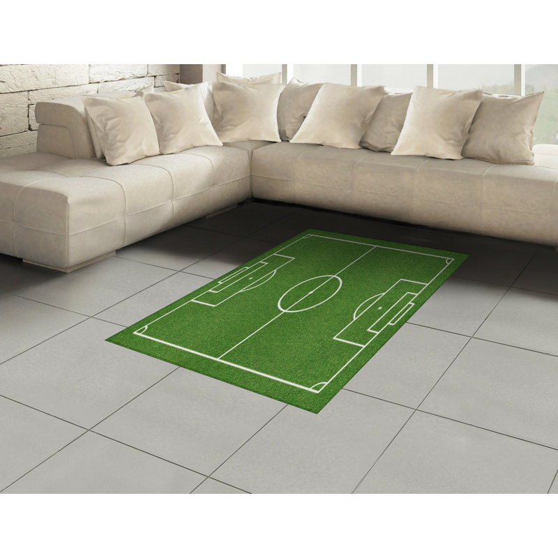 Tapis décoratif à haute densité en fibres de polyester Sports, Rectangle— 4 pi x 5 pi 8 po
