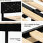 Lit plateforme noir tapissier simple, fabrication en métal et en bois, pieds de support avec embouts en plastique, barres silencieuses à conception silencieuse, capacité de 800 livres, lattes solides pour matelas en mousse à mémoire de forme ou à ressorts, facile