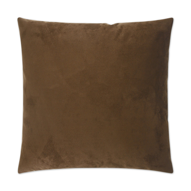 Passion Suede Pillow Cover & Insert, Chocolate , Square 24"