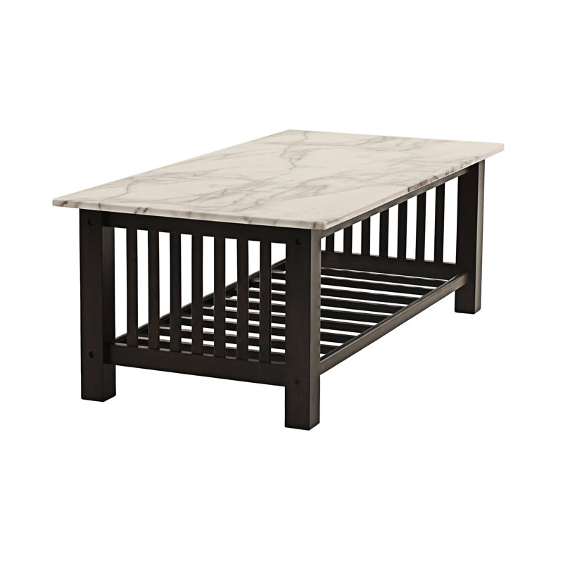 Table basse avec tablette de rangement ouverte