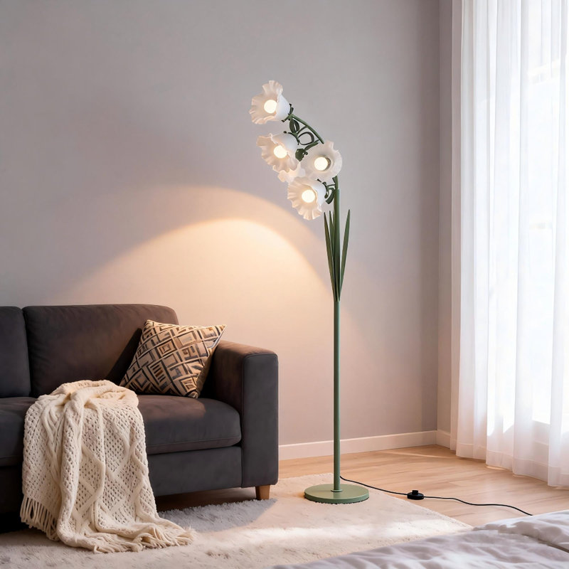67" Blossom Floor Lamp, 5 Adjustable Flower Lights, Dimmable 3-color Led, For Living Room & Bedroom