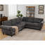 Canapé modulaire de 109,5 po, accoudoirs roulés décorés avec rivets, canapé en L pour le salon, canapé d'angle, chenille, coussin de siège à 6 places, 7 places, gris foncé-121059999
