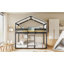 Lit simple superposé en bois avec tente-264933303