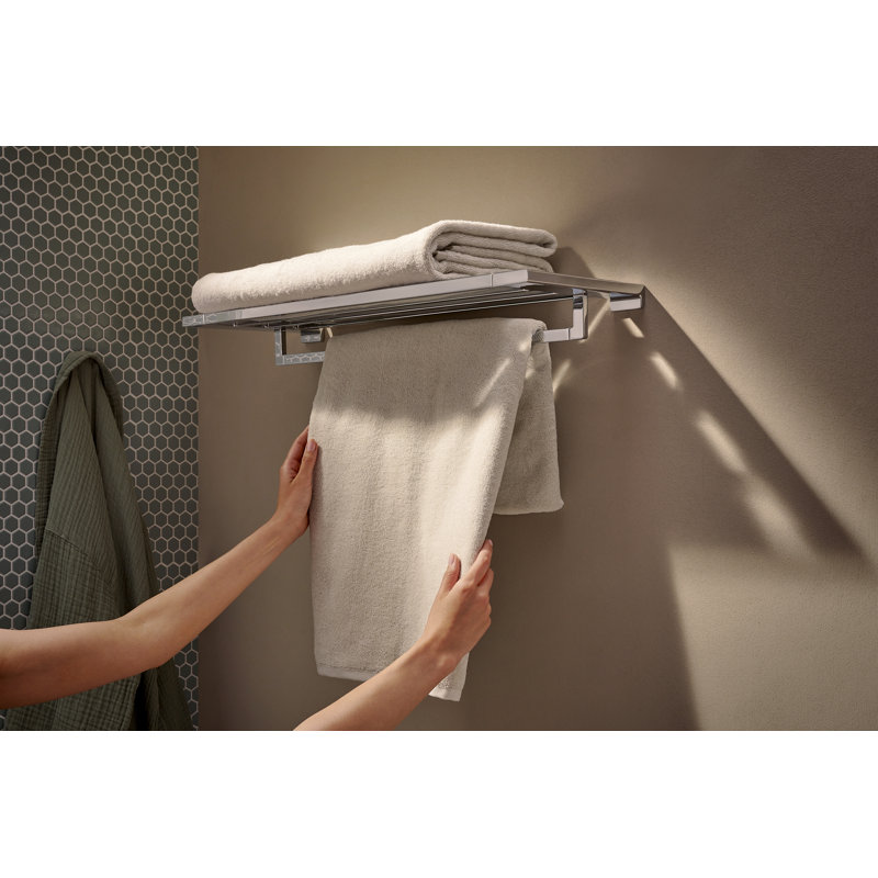 Porte-serviettes en chrome avec barre à serviettes hansgrohe AddStoris S, Chrome