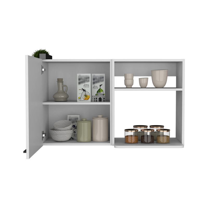 Élégante armoire murale de cuisine, Blanc
