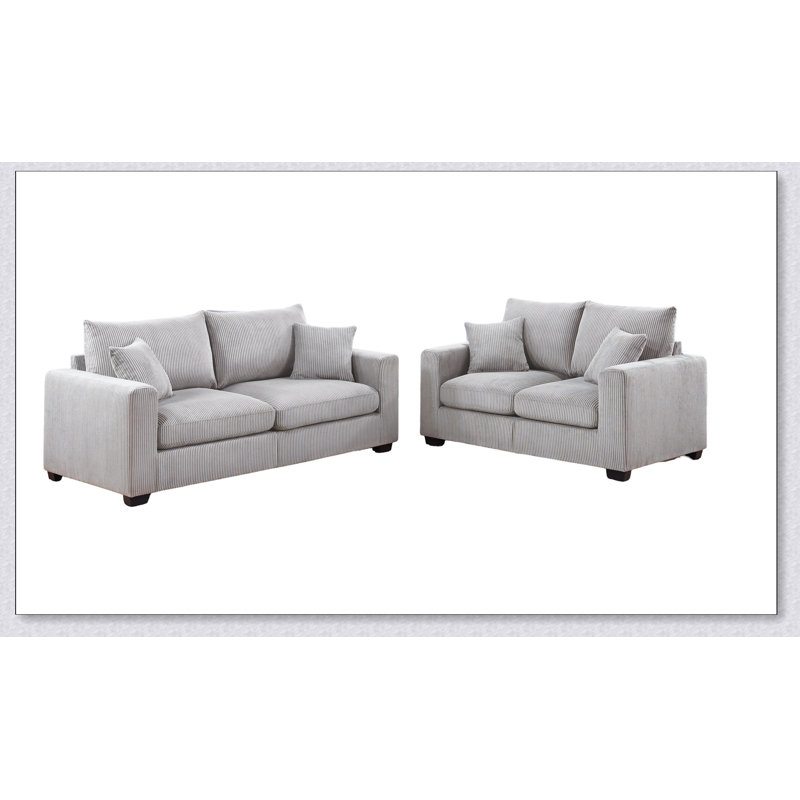 Causeuse en velours côtelé gris foncé Classic, Gris foncé