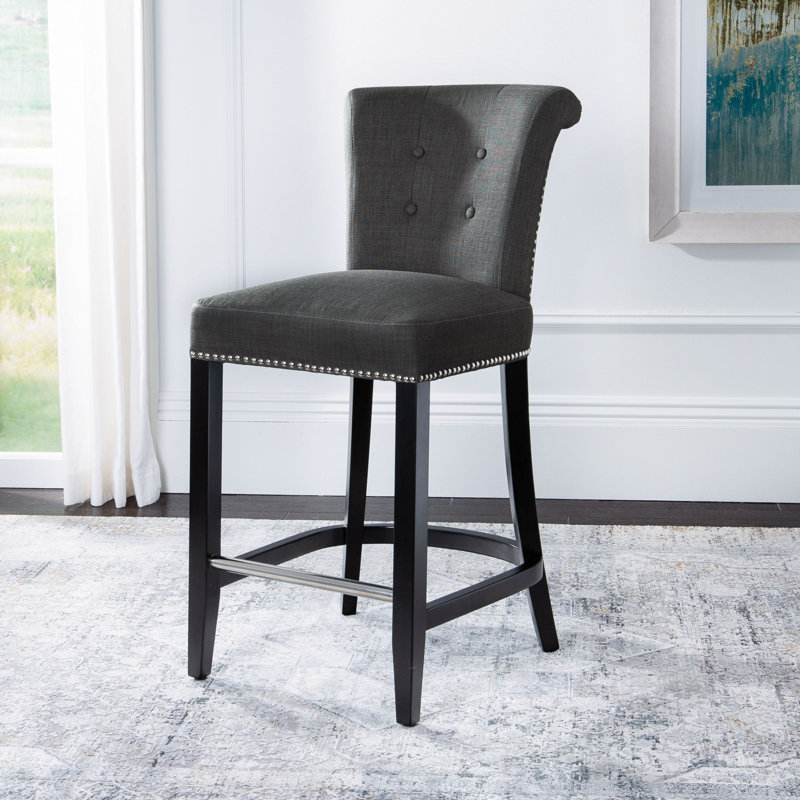 Tabouret de bar et de comptoir Arlease, Gris anthracite, Tabouret de comptoir (siège d'une hauteur de 25,7