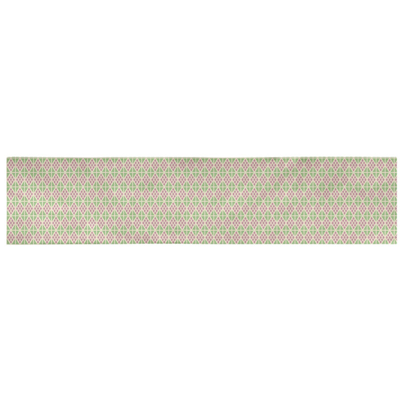 Chemin de table diamants Avicia, 73,5 po x 17,5 po, Rose / Vert, Coton