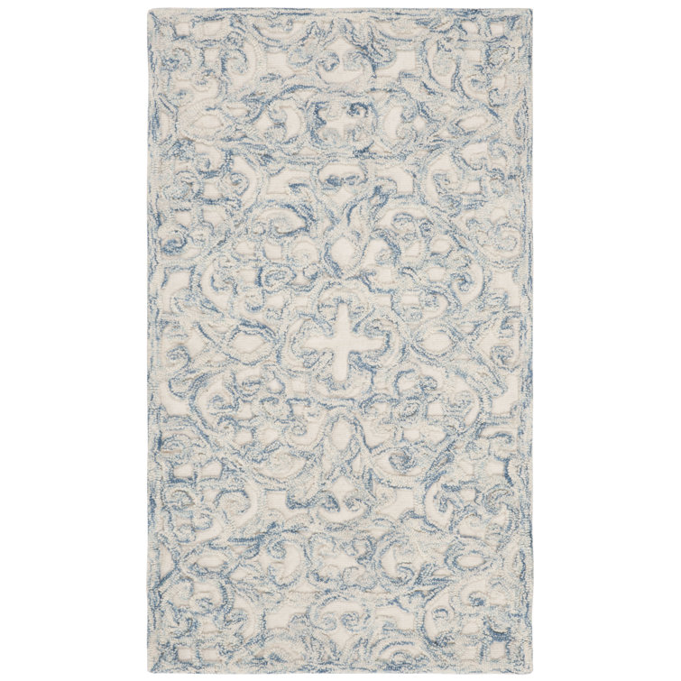 Marys Trace Hand Tufted Wool And Cotton With Latex Floral Rug