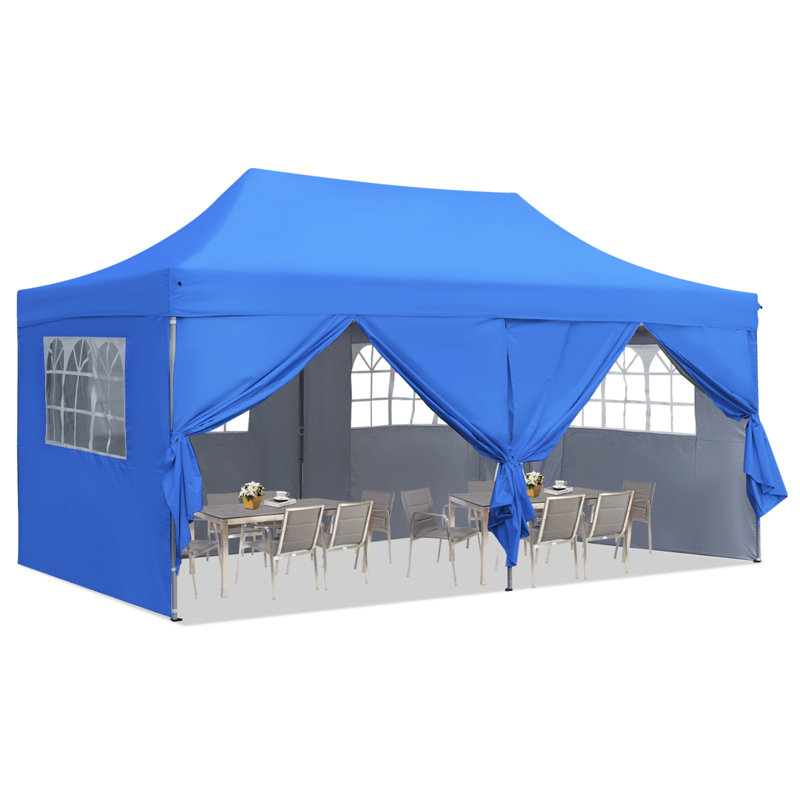 240 Ft. W x 120 Ft. D Steel Pop-Up Canopy, Blue