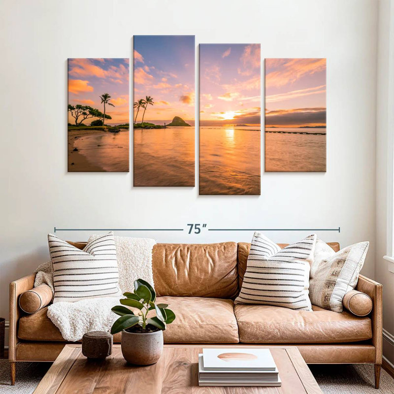 Coucher de soleil tropical Gillard Hawaii, H 42 po x l 68 po