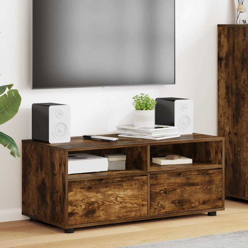 Unfinished TV Stand for TVs up to 43", Smoked Oak