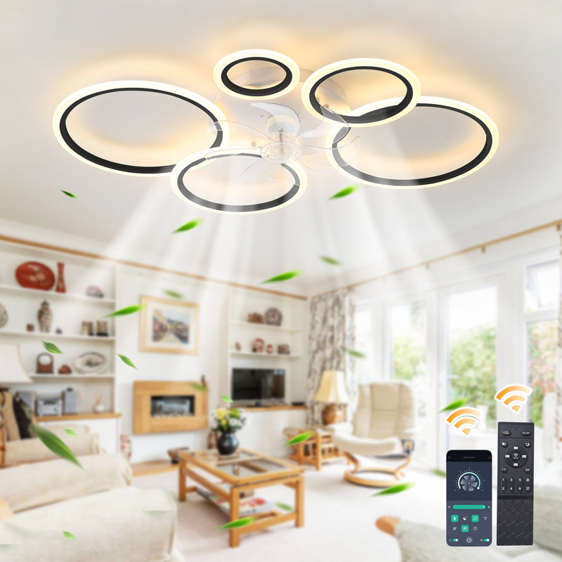 Elora 100cm LED Dimmable Reversible Ceiling Fan with Lights and Remote, Black