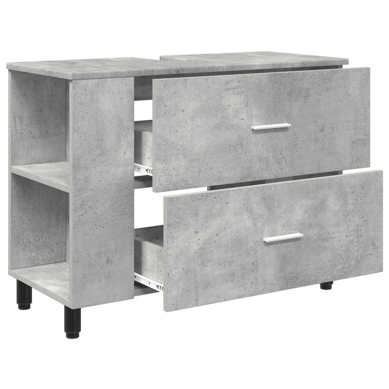 80cm Bathroom Vanity Base Only, Concrete Grey