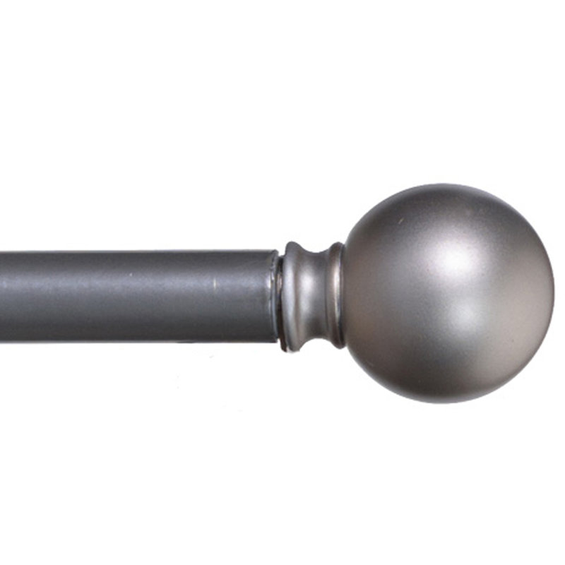 Tringle à rideaux simple réglable 0,62 po Gephart, H 2 po x l 48 po x P 4,5 po, Argent