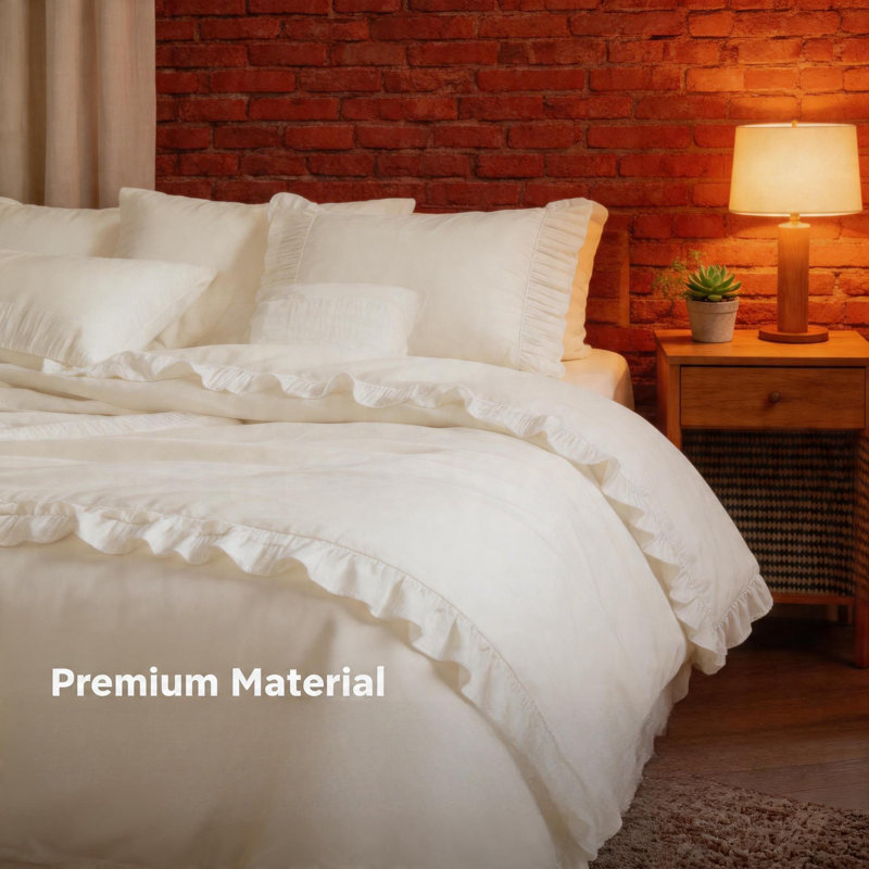 Soft Queen Sheet Set, 4 Pieces, Polyester Microfiber (Ivory)