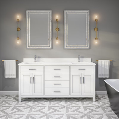 Ensemble de meuble-lavabo double K 72 po x P 22 po Kali French Gray