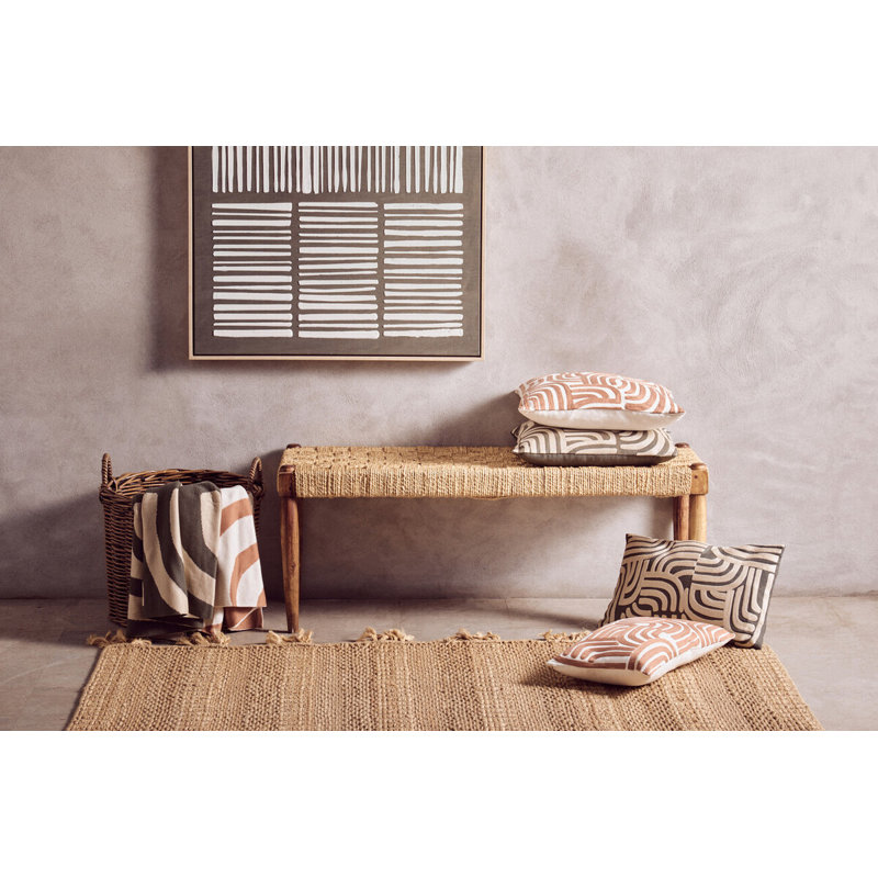 Bosie Machine Woven Throw Blanket, Brown/Beige