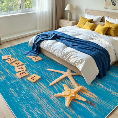 Tapis transparent bleu lavable à la machine, voyage dans le temps