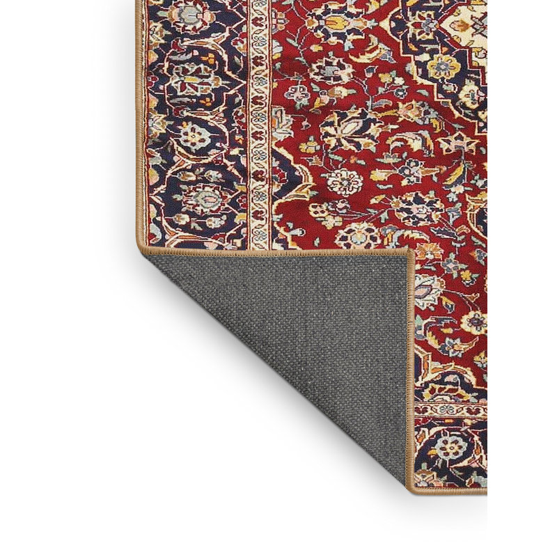Tapis traditionnel rouge / noir Yusuke, Rectangle 2 pi x 3 pi