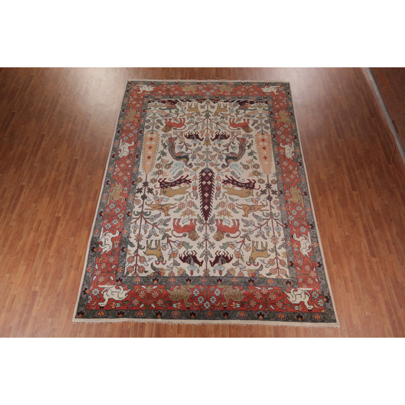 Grand tapis indien à motif animalier Ziegler