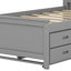 Lit plateforme simple en bois avec lit gigogne, 3 tiroirs et port USB-500320049