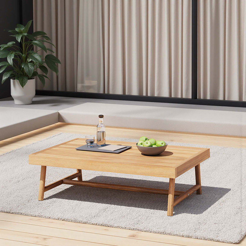Table basse de patio en bois d'acacia
