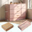 Commode de rangement rose à 3 tiroirs commode, armoire en bois avec fausses poignées en or rose et glissières à roulement à billes, organisateur de chambre compact pour vêtements, accessoires et petits espaces