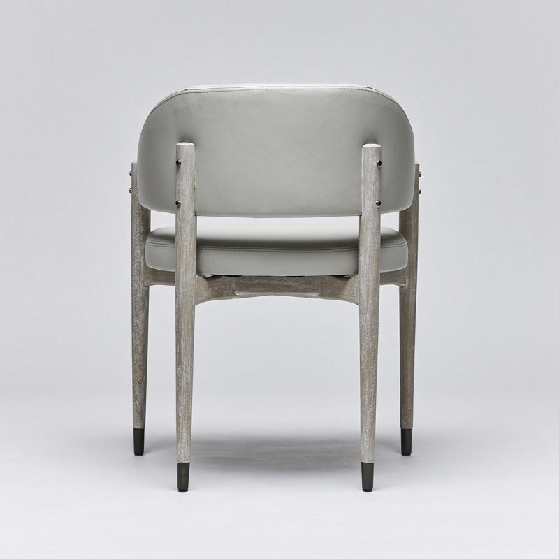 Cheshire Leather Arm Chair, Cliffside Gray