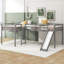 Lit mezzanine simple en L avec échelle et toboggan-1819337336