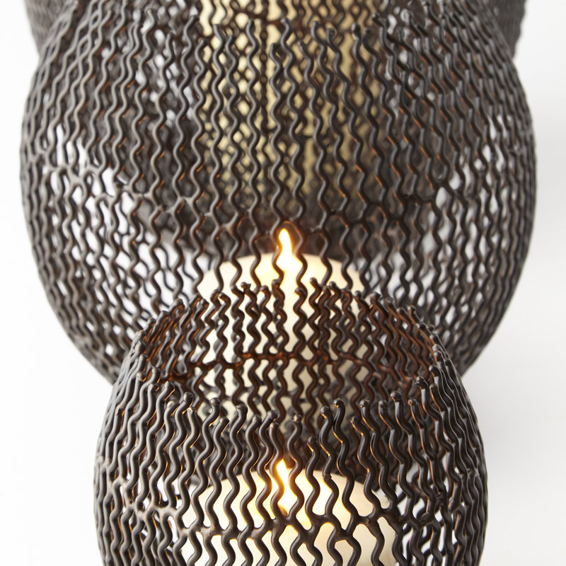 Ecliptic Votive Candle Holder, 10.25" H x 10.25" W x 10.25" D