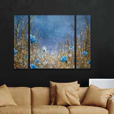 Ensemble de 3 panneaux muraux - Jennifer Taylor Art «Forever Twilight», art mural sur toile pour le salon, la chambre à coucher ou le bureau 