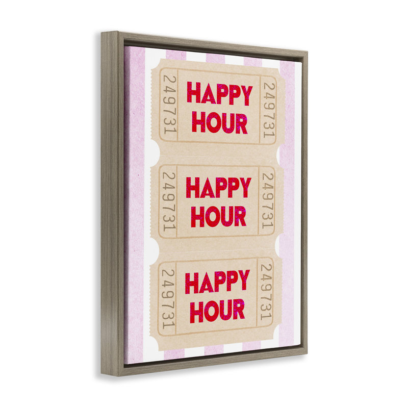 Art mural encadré Happy Hour, Cadre flottant orme Montalcino, H 21 po x l 17 po