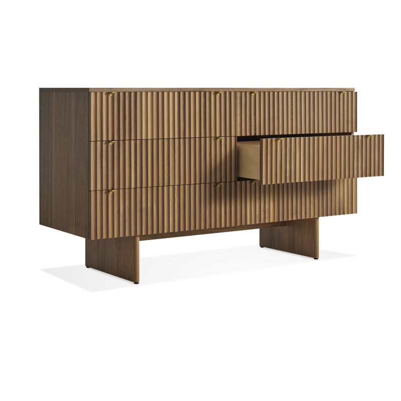 Murmur 6 Drawer Dresser, Walnut Brown